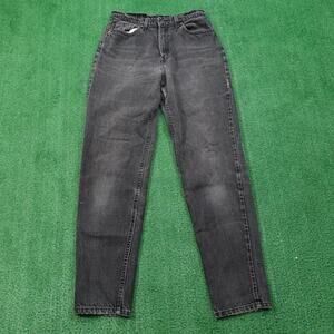 Vintage Levis 521 Jeans Womens 12 Long Black Tapered Leg 28x31 Made USA 90s